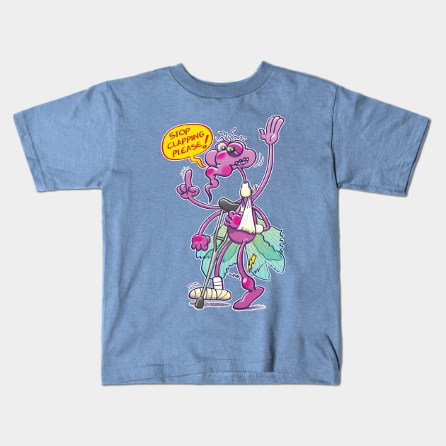 Wounded mosquito begging to stop clapping Kids T-Shirt by zooco